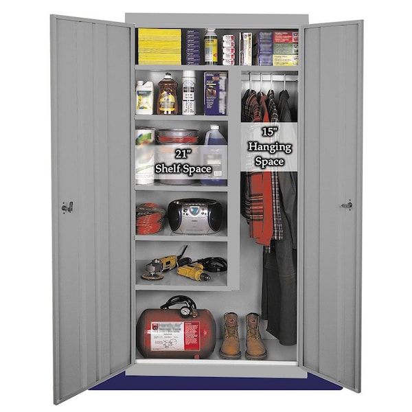 Steel Cabinets Usa Storage Cabinet, 78 in H, 36 in W, 24 in D, Gray, 4 Shelves AF-361MAG3-G - main